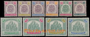 170124 - 1895-1899 SG.54-64, bez 60, Malajský tygr a sloni 3C-5$; ve