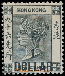 170133 - 1898 SG.52a, Viktorie 96C šedočerná s přetiskem 1 DOLLAR