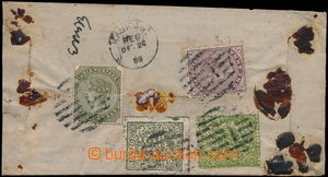 170134 - 1889 JAMNU-KASHMIR, R-dopis ze Srinigaru do Bombaye, se smí