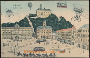 170221 - 1907 NÁCHOD - koláž město v budoucnosti, kolorovaná; pr