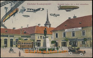 170235 - 1915 NOVÉ ZÁMKY - koláž město v budoucnosti, kolorovan