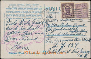 170358 - 1928 USA / AMERIKAFAHRT 1928 - zpětný let, pohlednice (Chi