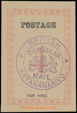 170381 - 1886 BRITSKÁ KONZULÁRNÍ POŠTA SG.43b, 4P červená, typ 