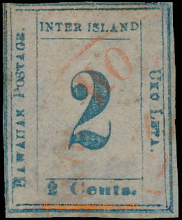 170405 - 1859 Sc.13, Numeral issue 2C light blue, red CDS HONOLULU, L