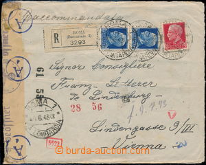 170424 - 1943 R-dopis adresovaný do Vídně, vyfr. zn. Mi.308, 309 (