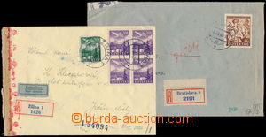 170438 - 1943 Reg and airmail letter from Žilina to Bohemia-Moravia,