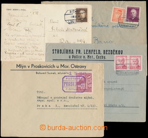 170449 - 1946-48 comp. 4 pcs of entires with framed pmk postal-agenci