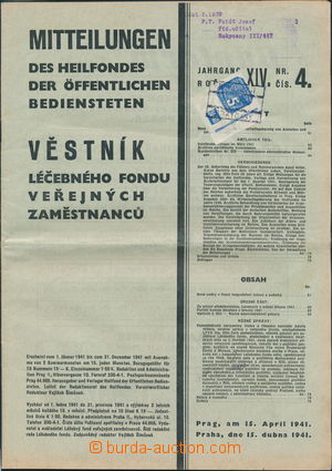 170503 - 1941 celý časopis Věstník.... s adresním štítkem, vyf