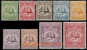 170522 - 1900 SG.101-109, Coat of arms 1/2P-3Sh; stamps 1/2P and 1P u