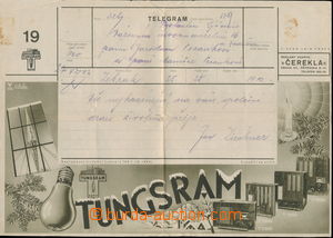 170526 - 1934 reklamní telegram Čerekla č.19 (tiskopis 769č IV-19