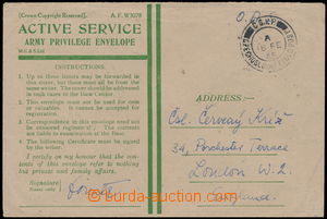 170595 - 1945 envelope with green additional-printing Active Service 