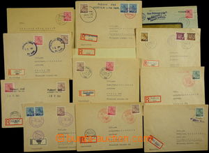 170596 - 1945 comp. 12 pcs of letters with provisory postmarks, from 