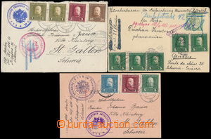 170606 - 1915-17 3 franked entires sent to Switzerland, with field po