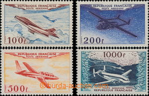 170625 - 1954 Mi.987-990, Letecké 100F - 1.000F, kompletní série; 