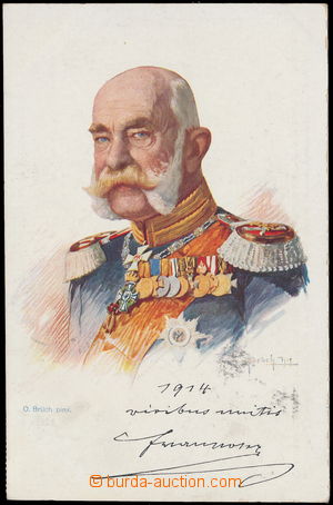 170667 - 1914 FRANZ JOSEF I., kreslená pohlednice v uniformě, repro