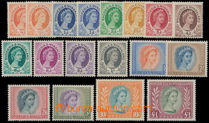 170707 - 1954-56 SG.1-15, Alžběta II. ½P-£1; kompletní s