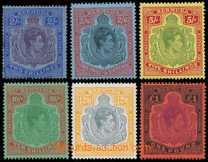 170747 - 1938-53 SG.116-121d, Jiří VI. 2Sh-£1; kompletní sest