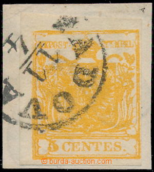170760 - 1850 Mi.1, Znak 5c oranžově žlutá, HP, I. typ, výrazný