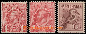 170800 - 1913-14 SG.17-19, George V. 1P red + 1P pale pink - red + Ko