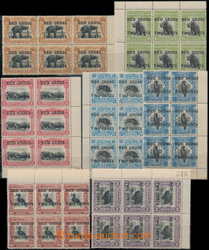 170822 - 1918 SG.219-226, přetiskové Fauna 5C+2C - 24C+2C, s přeti