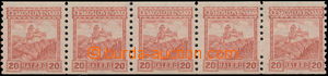 170862 - 1926 Pof.209A, Karlštejn 20h, vodorovná 5-páska, průsvit