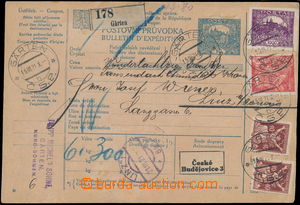 170894 - 1921 CPP15, celá poštovní průvodka pro mezinárodní př