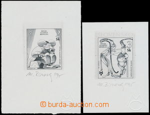 170911 - 1995 PLATE PROOF Zber.75-76, Bienále 2Sk and 3Sk, plate pro