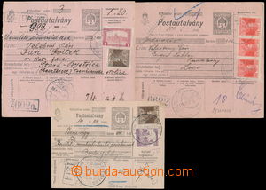 170932 - 1919 comp. 3 pcs of larger parts of dispatch-note Crown 2f, 