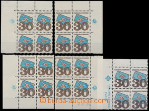 170947 - 1974 Pof.2111yab, Letter with cipher 30h, selection of bloks