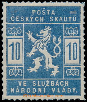 170951 - 1918 Pof.SK1a, 10h light blue, partial offset green color, v