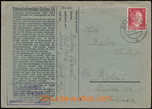 170981 - 1942 KT  DACHAU předtištěná obálka bez obsahu zaslaná 