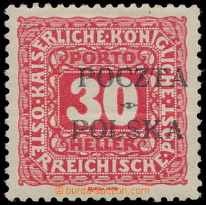 171037 - 1919 Mi.6, Fisher D7, rakouská Doplatní 30H růžovočerve