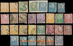 171055 - 1871 Mi.1-6, 8-13, compilation of 29 stamps Franz Joseph, li