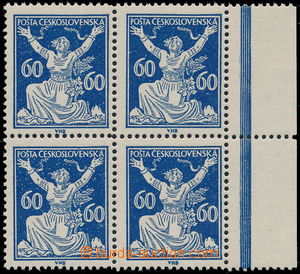 171169 -  Pof.157C, 60h modrá, HZ 14 - ležmý hřeben, 4-blok s pra