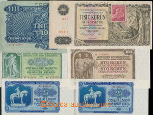 171303 - 1953 Ba.90, 91, 92 comp. of 6 banknotes, contains Ba.90a 25K