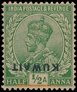 171304 - 1923 SG.1, PŘEVRÁCENÝ PŘETISK KUWAIT na indické Jiří 