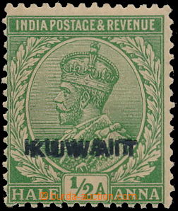 171305 - 1923 SG.1a, DVOJITÝ PŘETISK KUWAIT I. typ na indické Jiř