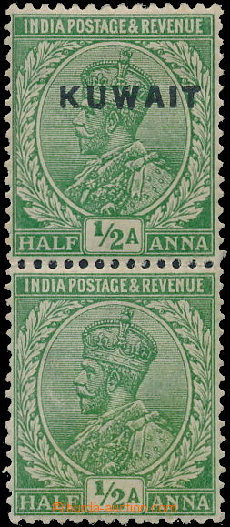 171307 - 1923 SG.1b, svislá 2-páska indické zn. Jiří V. ½P 