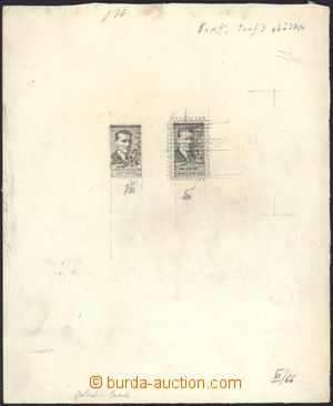 171331 - 1959 návrh na 60h zn. J.Curie, Pof.1049, kresba tužkou na 