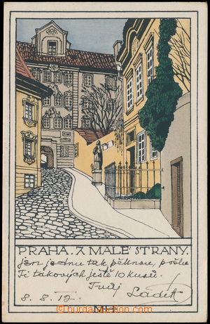 171343 - 1910 PRAHA - Z Malé strany, barevná litografie, signováno
