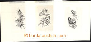 171502 - 1961 Butterflies, comp. 3 pcs of gravures jasoň červenook