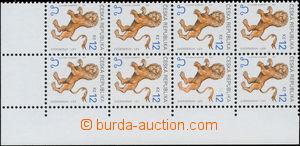 171582 - 2001 Pof.283 flaw print, Zodiac - Lion 12CZK, the bottom cor