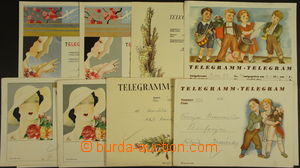 171601 - 1940-41 sestava 4ks ozdobných telegramů včetně obálek, 