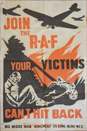 171606 - 1939 GREAT BRITAIN  war poster  Join The RAF your Victims Ca