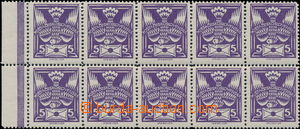171619 -  Pof.144B, 5h fialová, ŘZ 13¾, 10ti-blok s levým okr