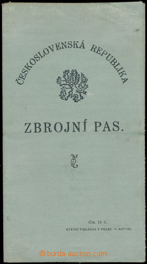 171632 - 1927 ZBROJNÍ PAS  československý, vydaný v Kolíně v ro