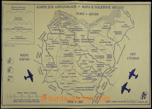 171636 - 1944 Mapa k náletové situaci, německo - česká mapa Něm