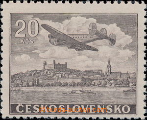 171674 - 1946 Pof.L22N, NEVYDANÁ ZNÁMKA  Letecké motivy 20Kčs hn