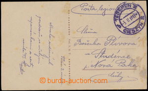 171716 - 1919 ŠNEJDÁRKOVO TAŽENÍ - pohlednice Těšína zaslaná 