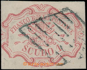 171777 - 1852 Sass.11, 1Scudo růžovo karmínová; velmi pěkná kla